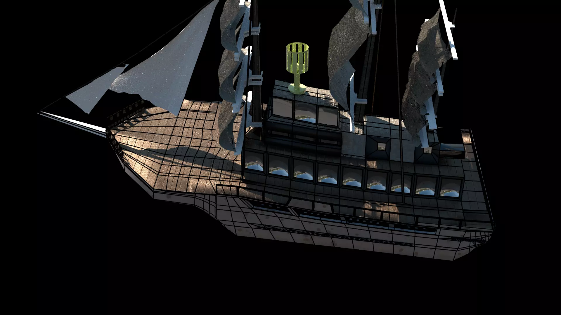 ships pirate ship Low-poly 3D model_0