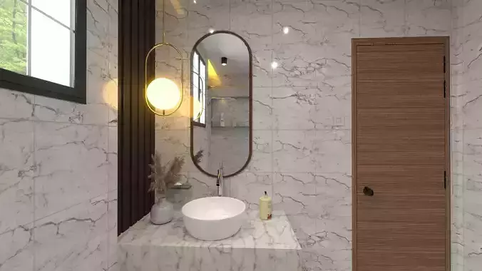 bathroom interior design sketchup model Low-poly 3D model