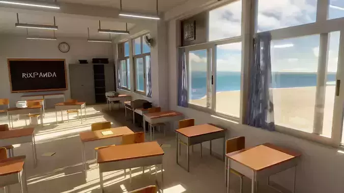 School classroom  3D model