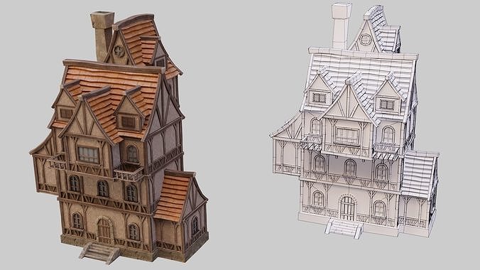 Medieval Buildings  Pack Low-poly 3D model 6