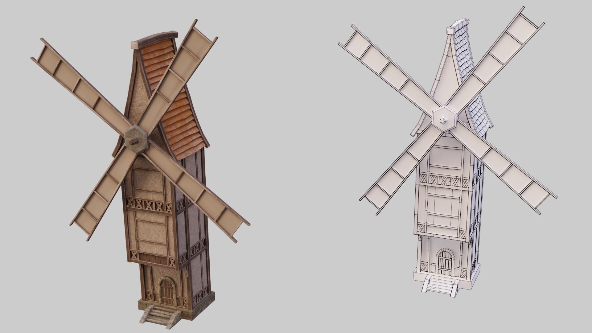 Medieval Buildings  Pack Low-poly 3D model_9
