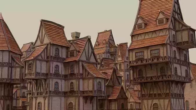 Medieval Buildings  Pack Low-poly 3D model