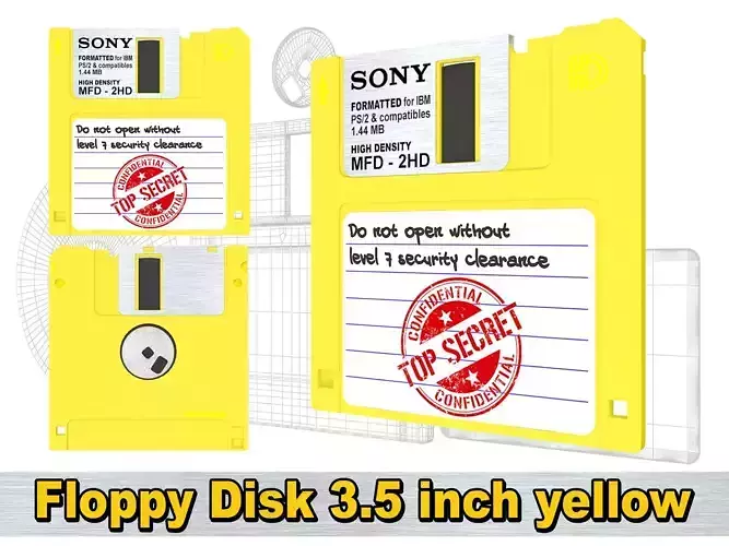 Floppy Disk 3 5 inch yellow