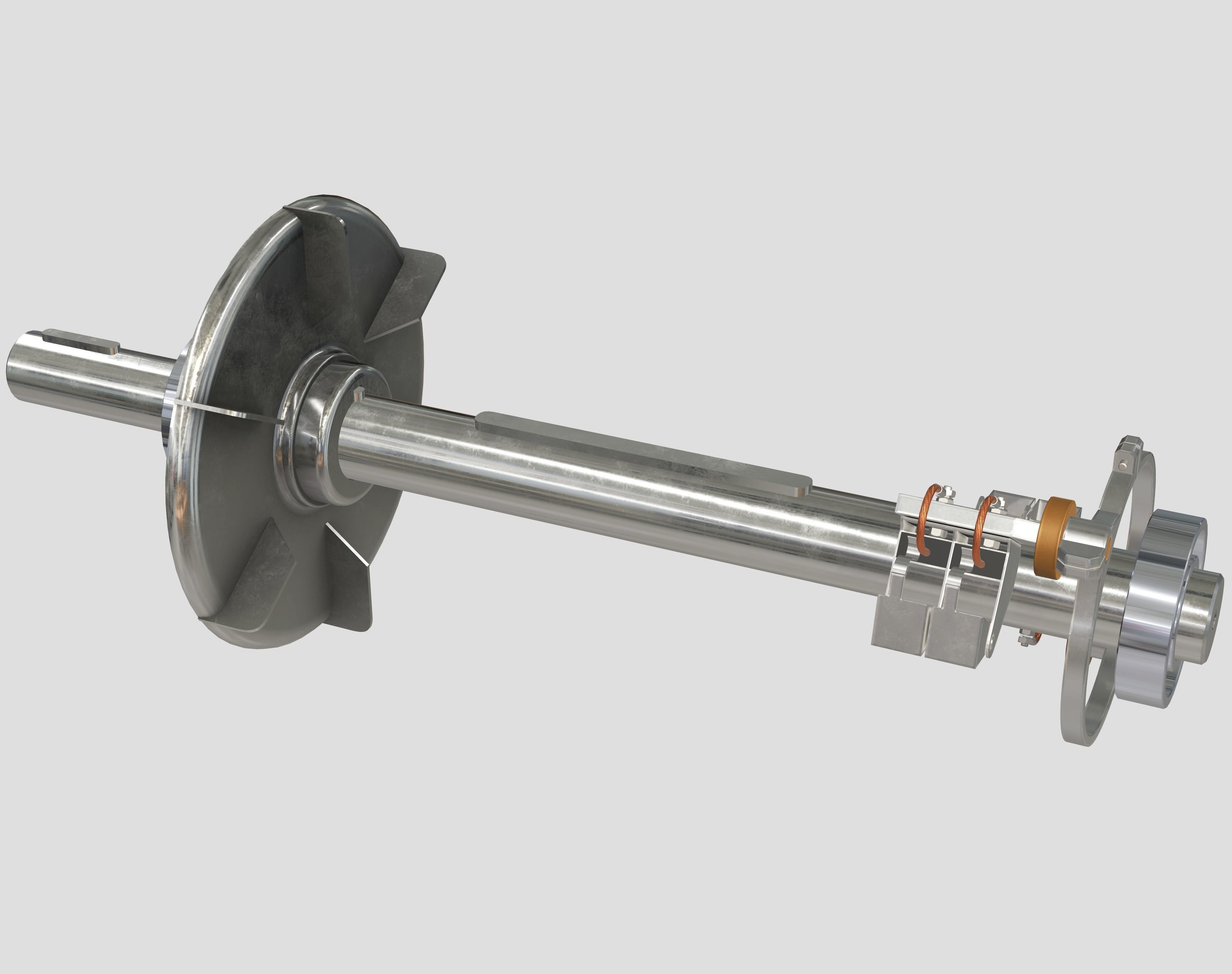 DC electric motor Low-poly 3D model_6