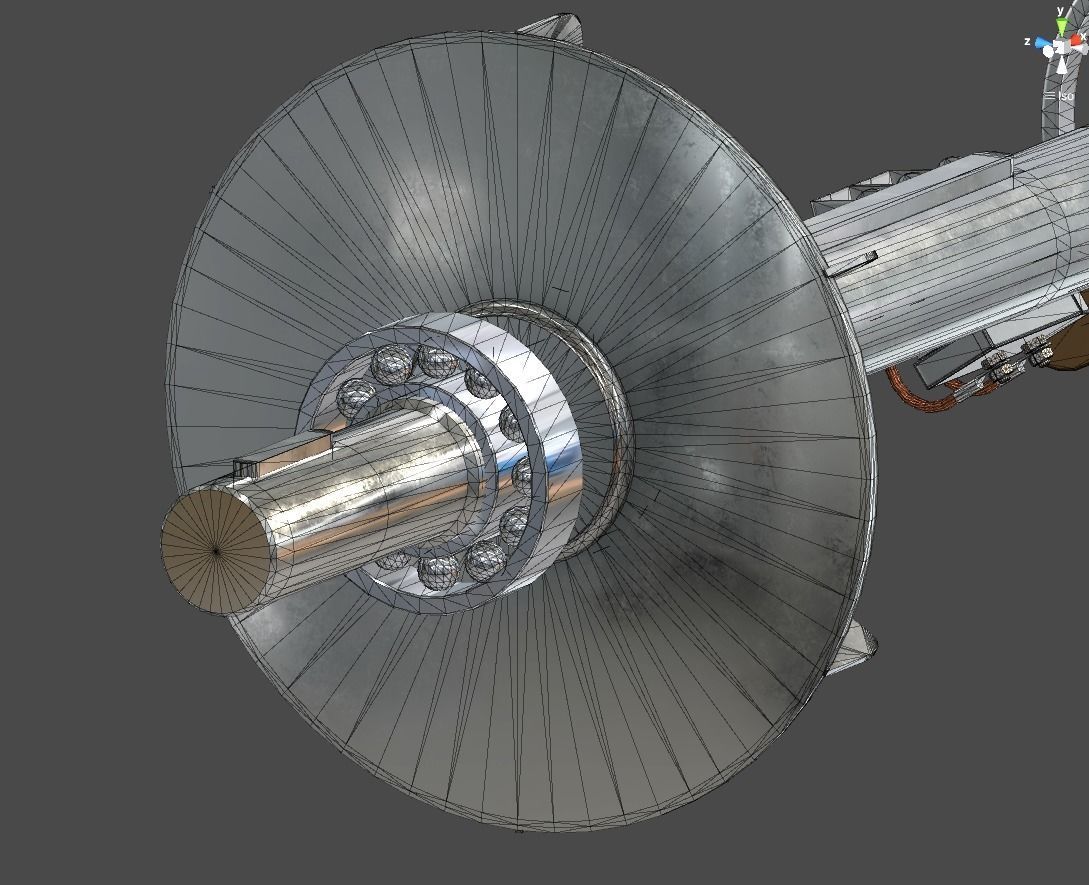DC electric motor Low-poly 3D model_11