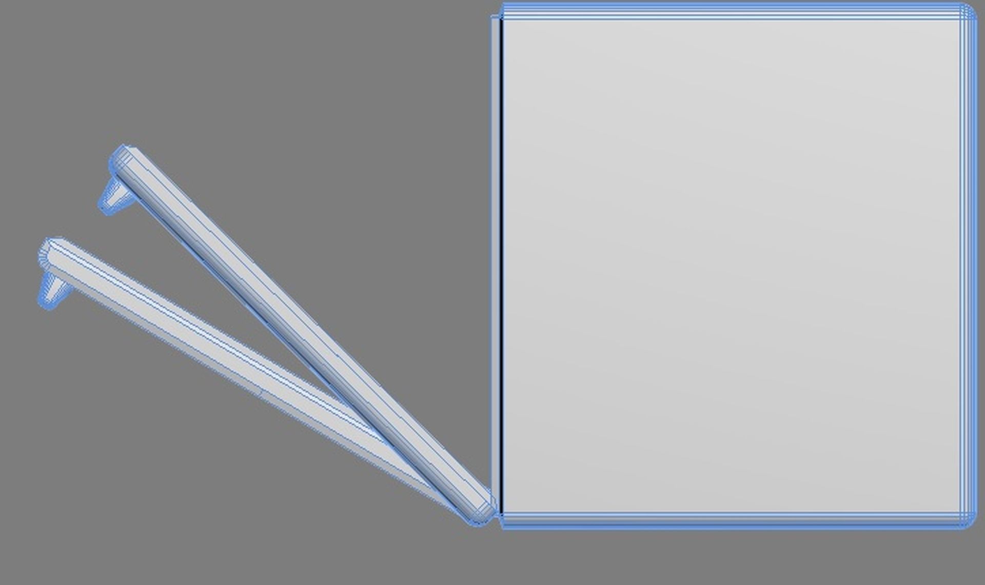 Fridge simple Low-poly 3D model_2