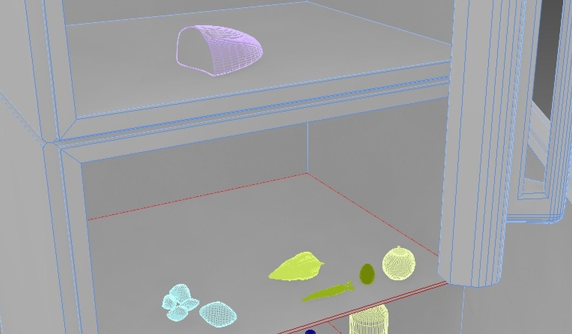 Fridge simple Low-poly 3D model_12