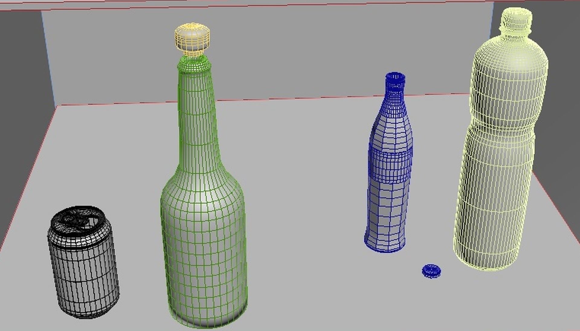 Fridge simple Low-poly 3D model_8