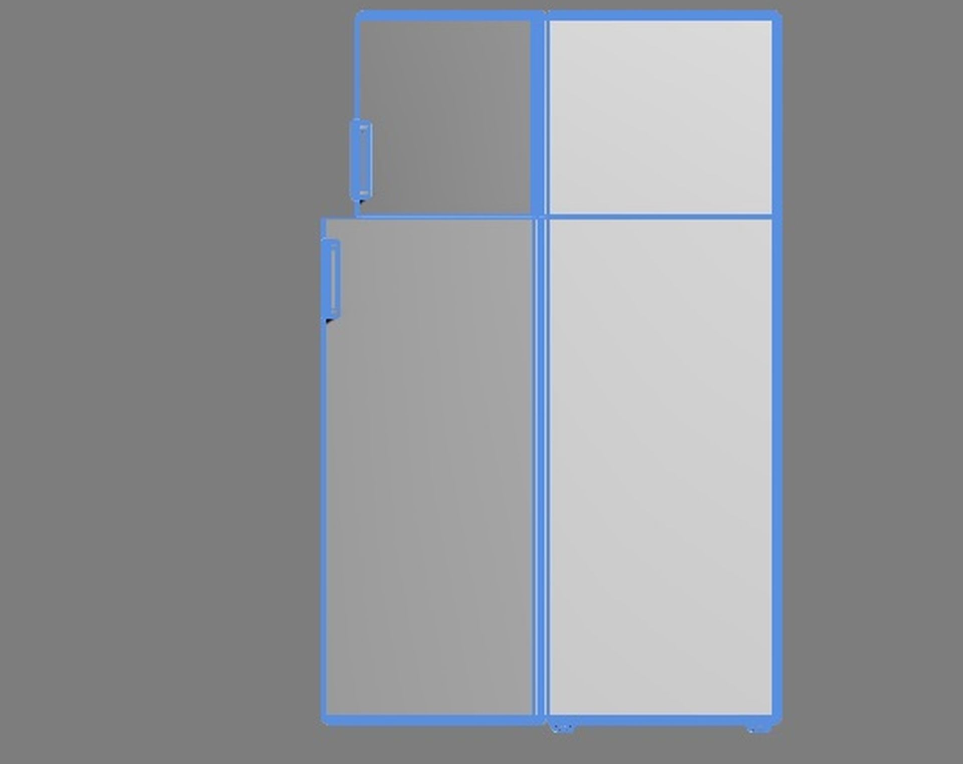 Fridge simple Low-poly 3D model_3