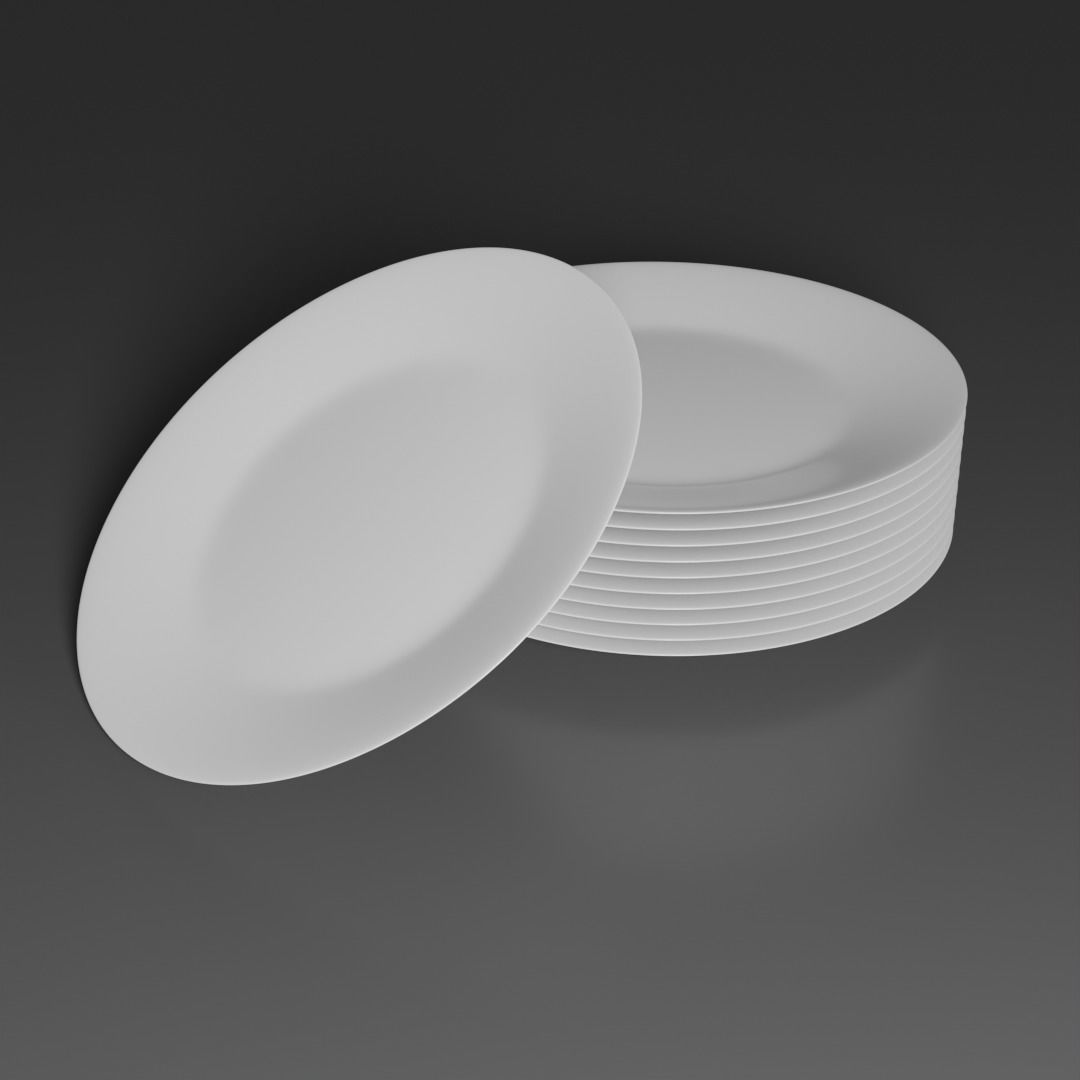 plates two square 3D model_3