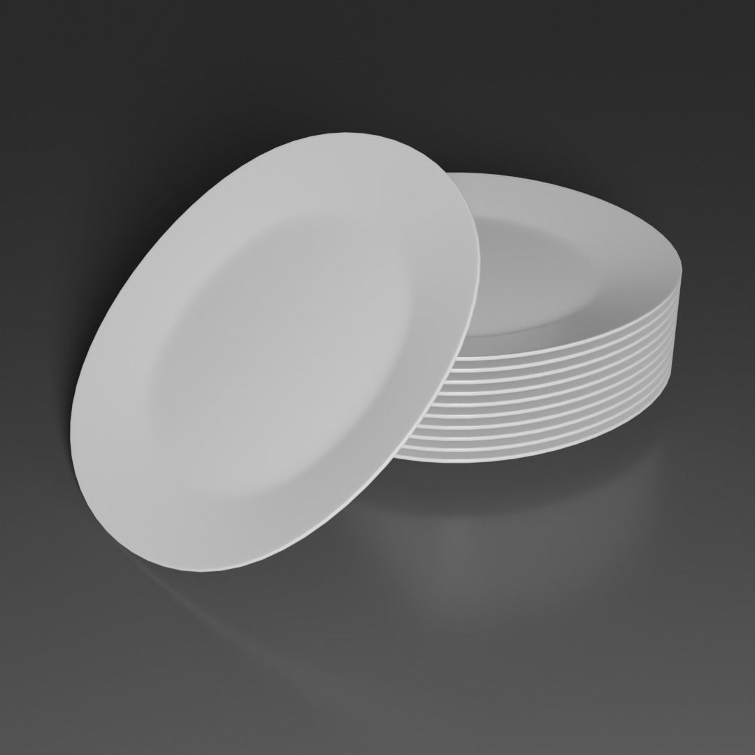 plates two square 3D model_4