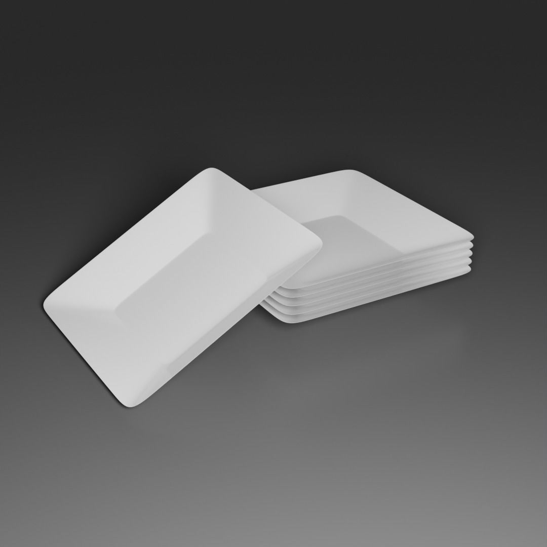 plates two square 3D model_8