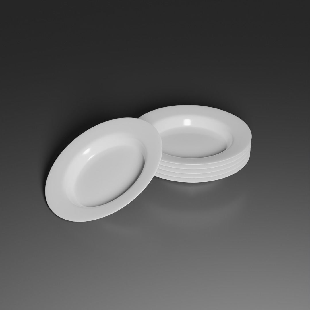 plates two square 3D model_6