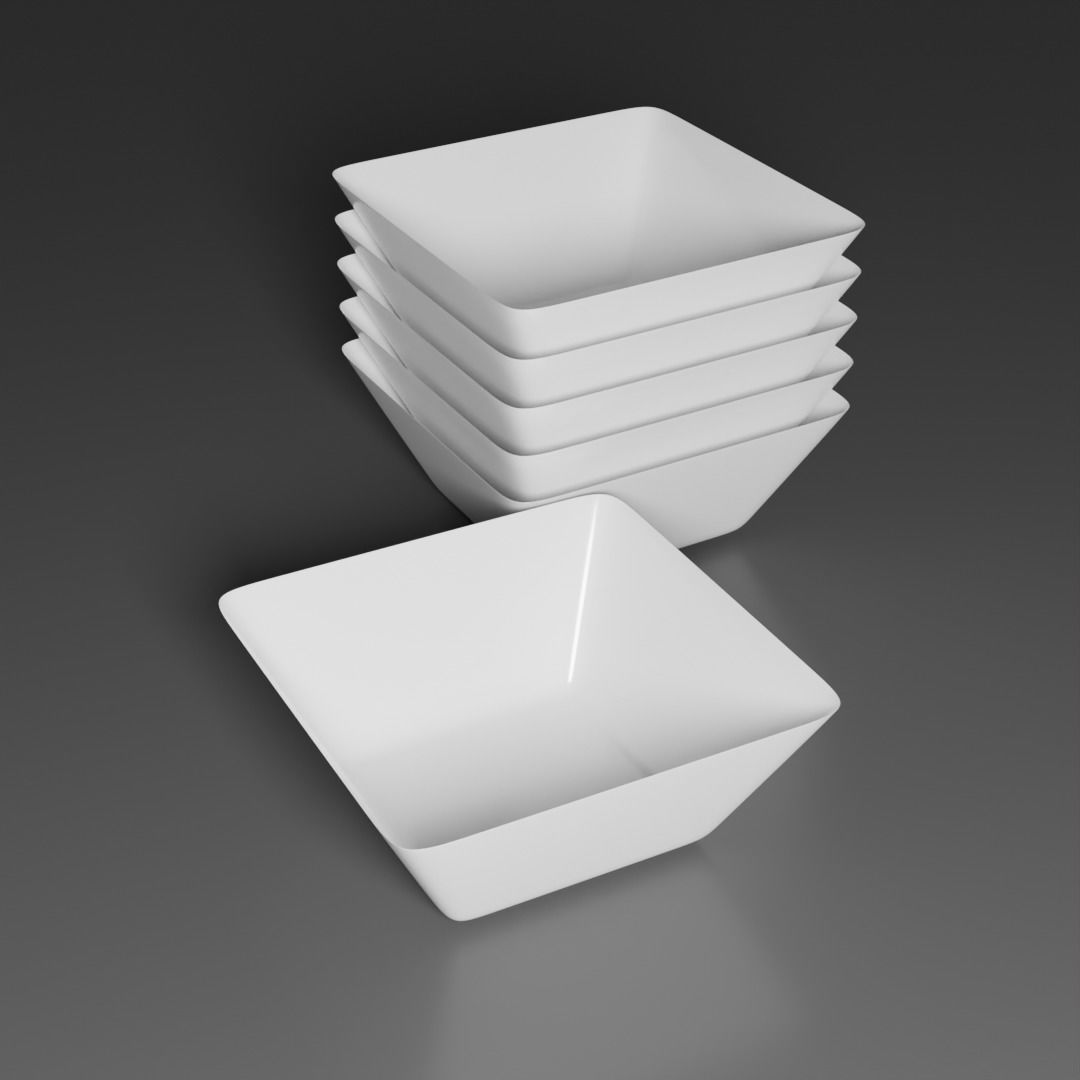 plates two square 3D model_7