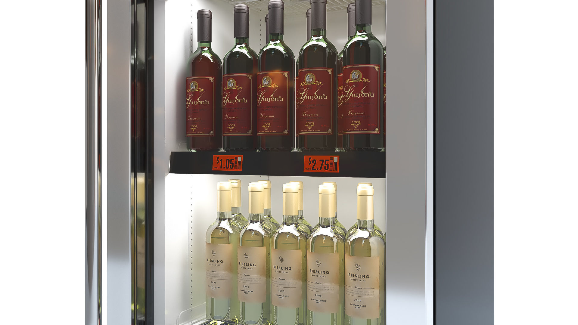 Refrigerator with Wine 3D model_4