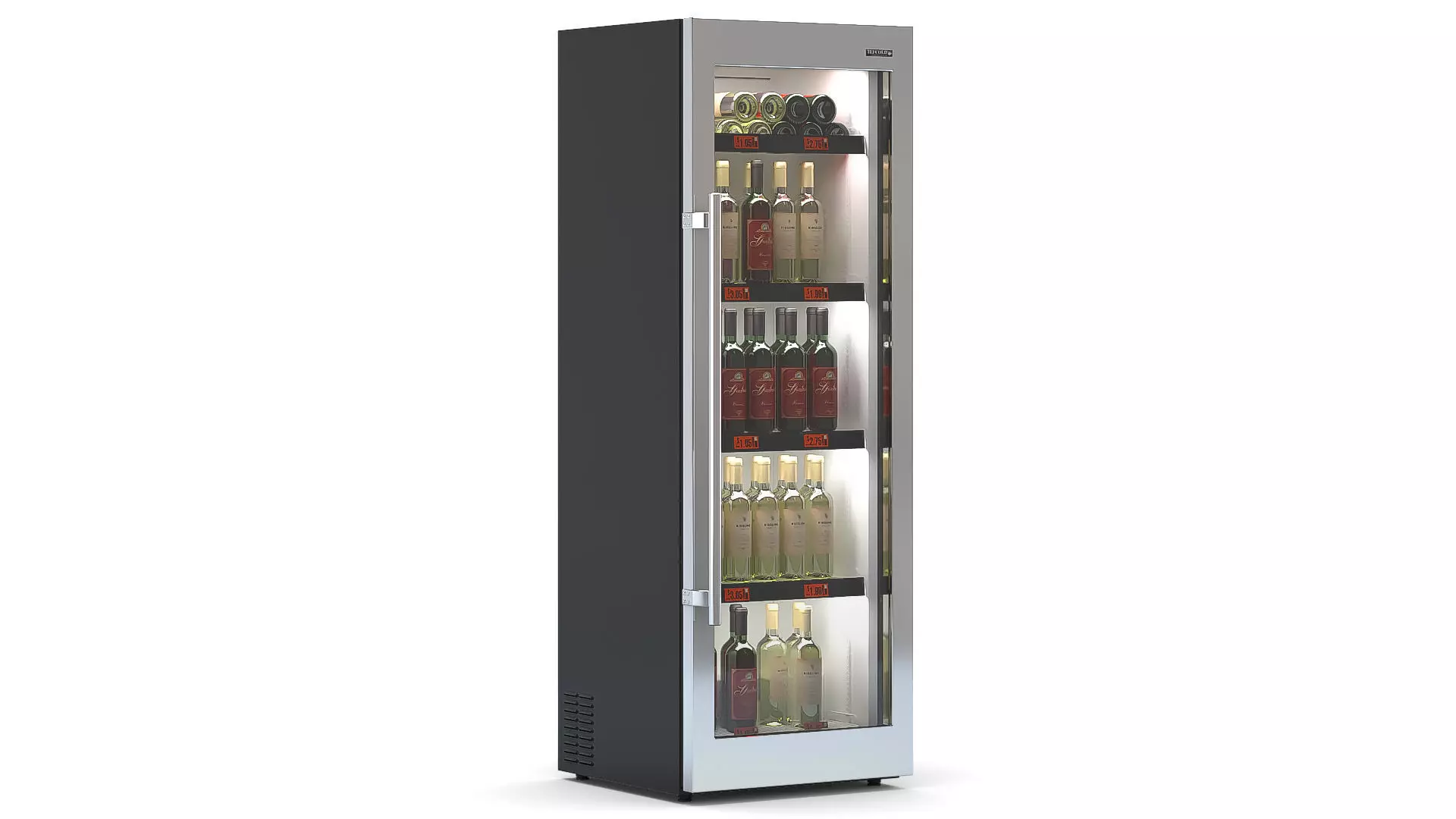 Refrigerator with Wine 3D model_0