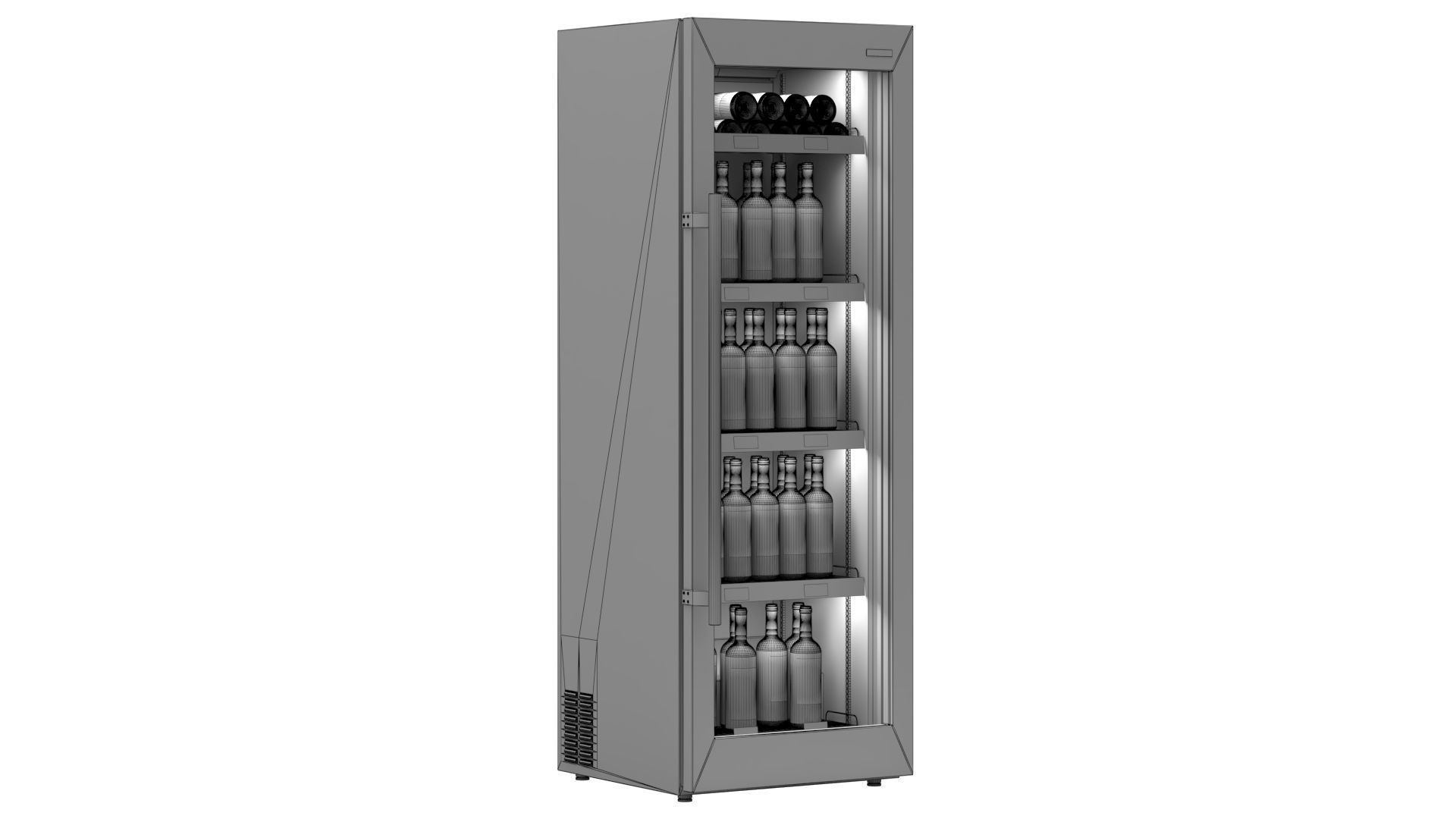 Refrigerator with Wine 3D model_5