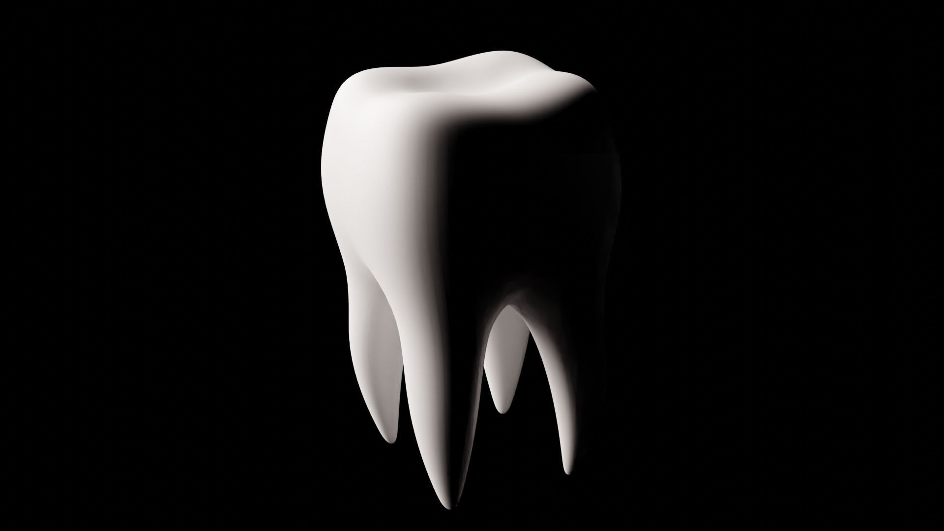 Tooth Cartoon semi-realistic Low-poly 3D model_3