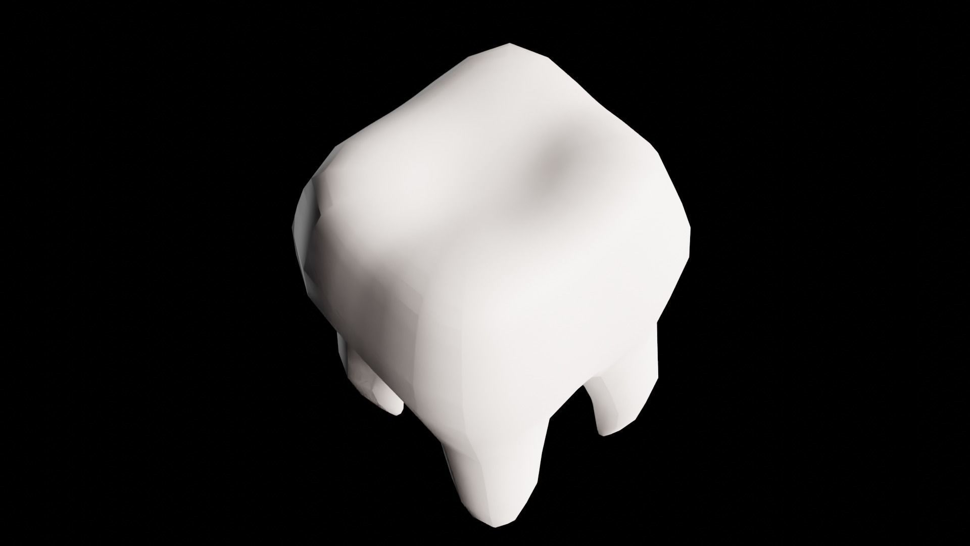 Tooth Cartoon semi-realistic Low-poly 3D model_14