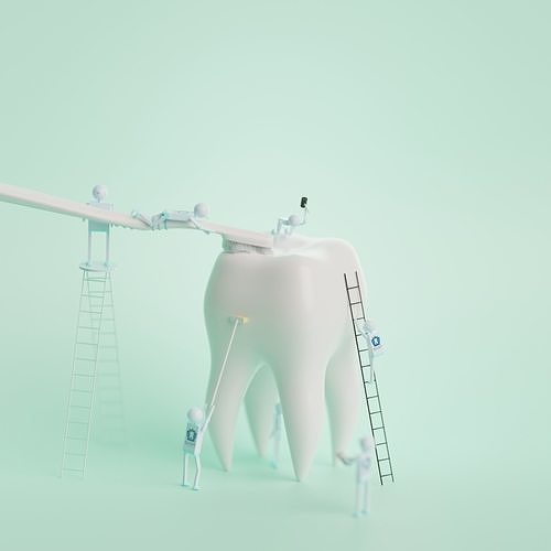 Tooth Cartoon  semi-realistic Low-poly 3D model