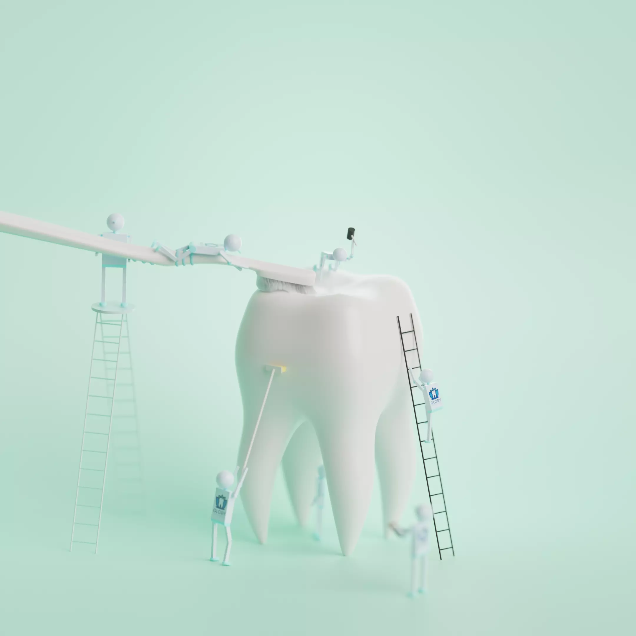 Tooth Cartoon semi-realistic Low-poly 3D model_0