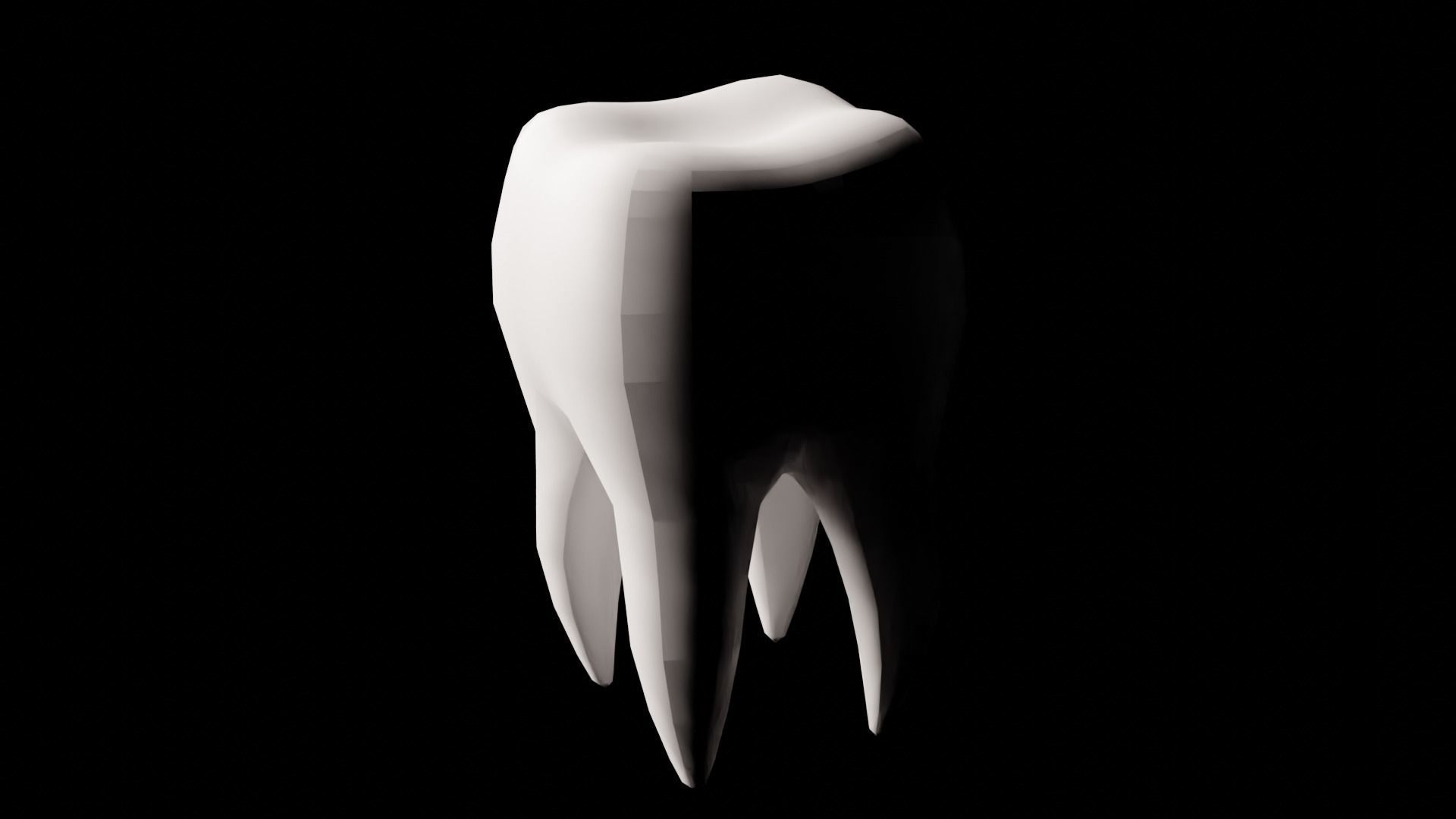 Tooth Cartoon semi-realistic Low-poly 3D model_2