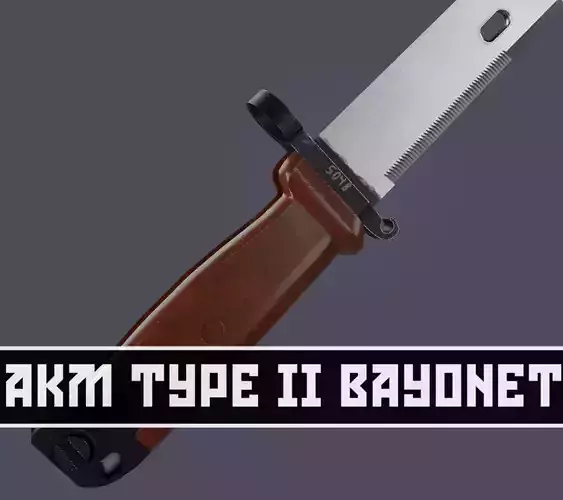 AKM Type 2 Bayonet Low-poly 3D model