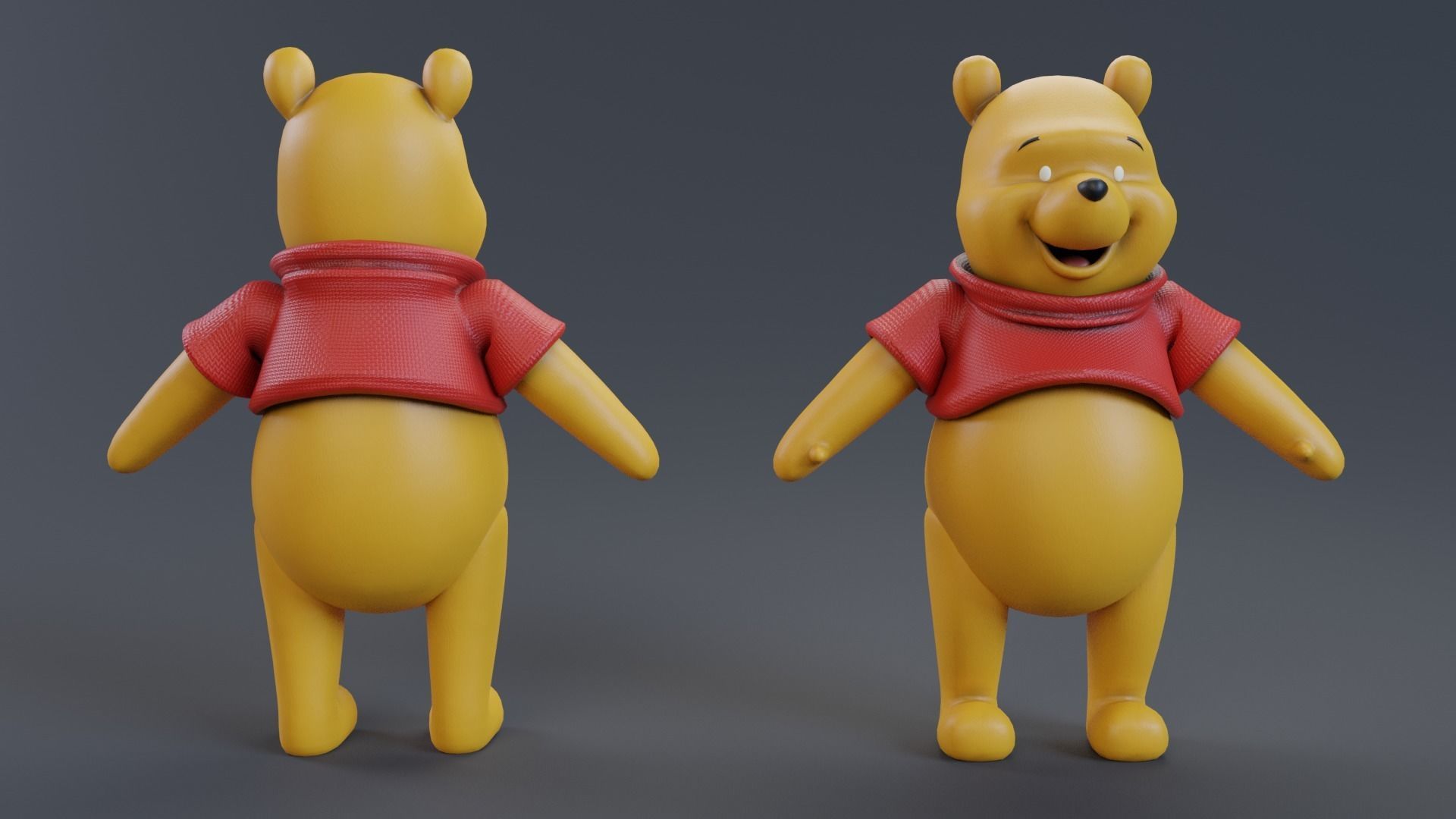 Winnie the Pooh rigged 3D model_1