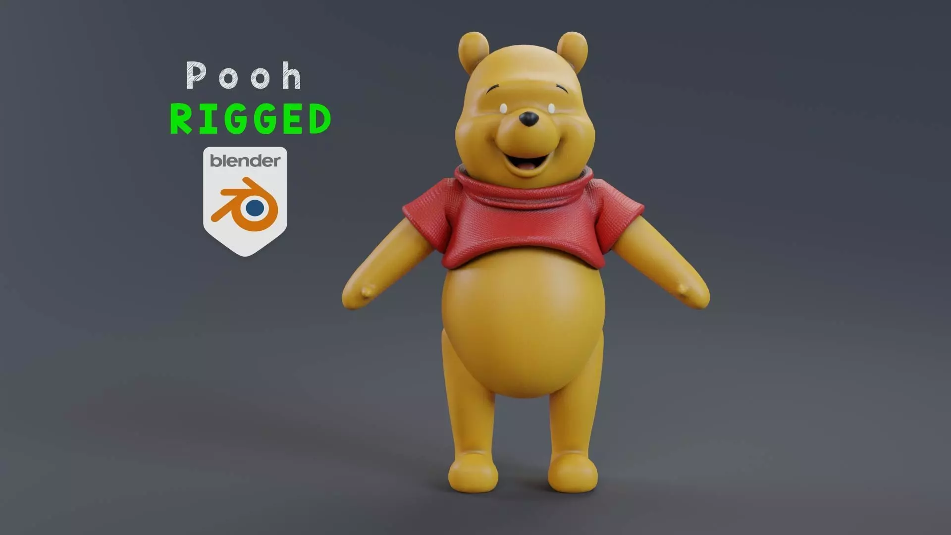 Winnie the Pooh rigged 3D model_0