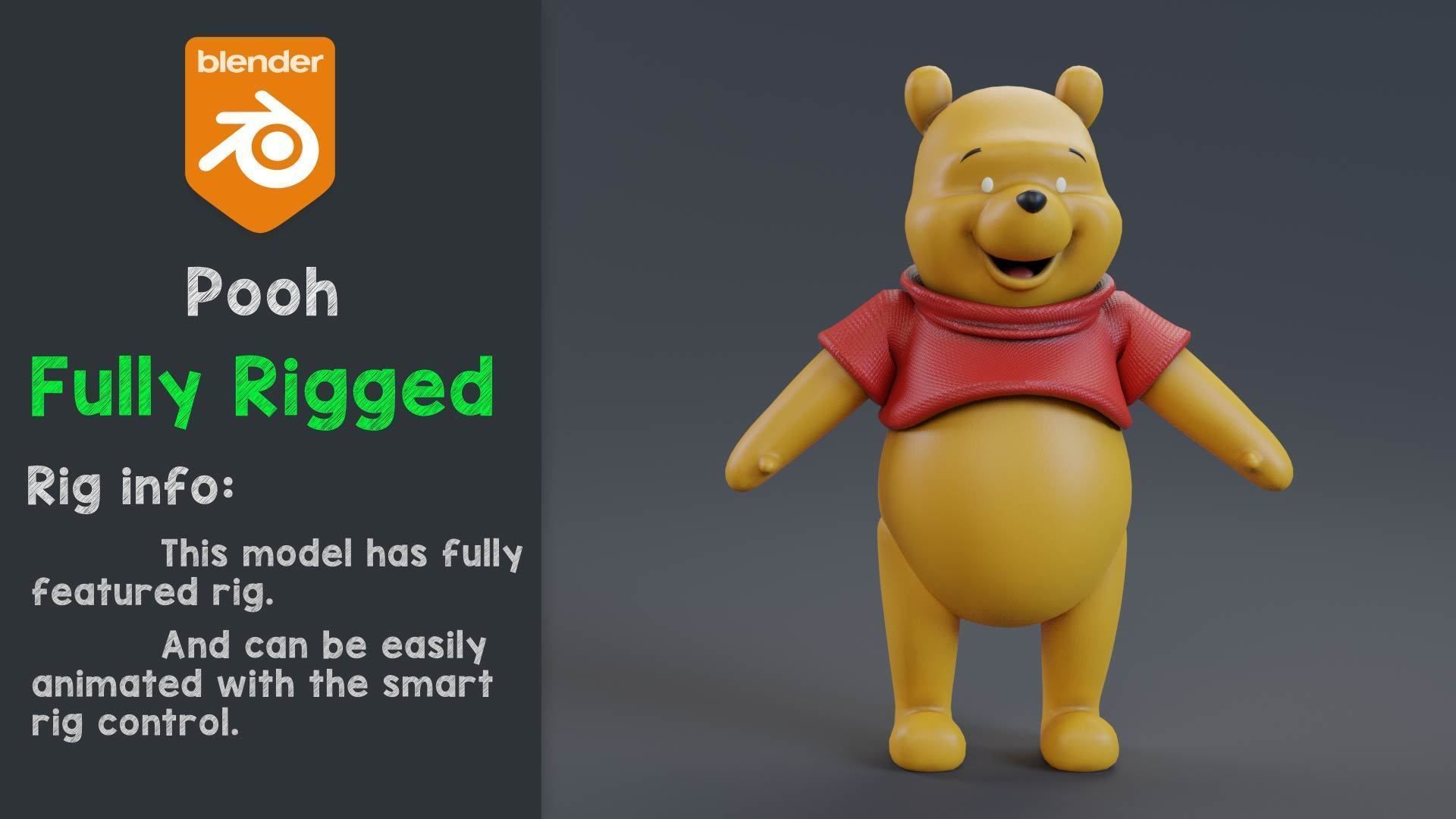 Winnie the Pooh rigged 3D model_2