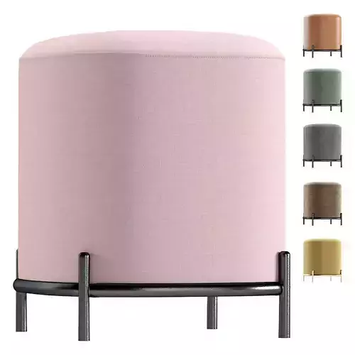 Coco Pouf iModern Velvet and Leather