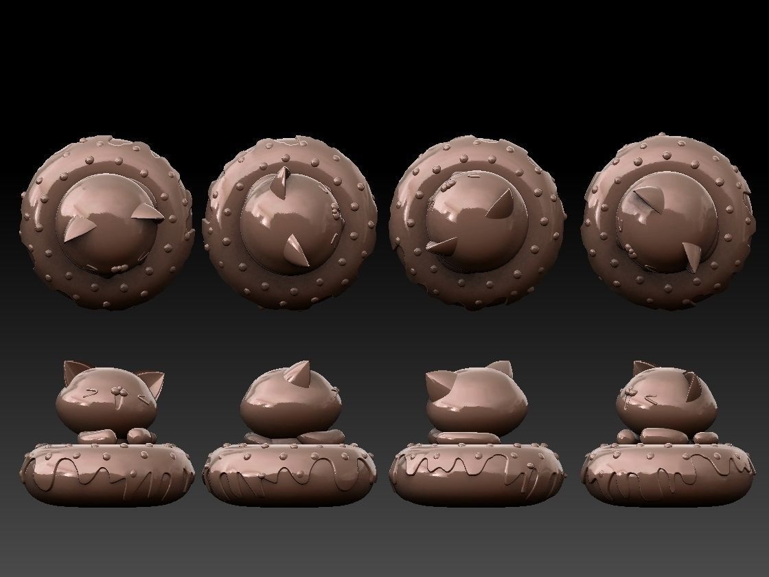 donut kitty 3D print model_5