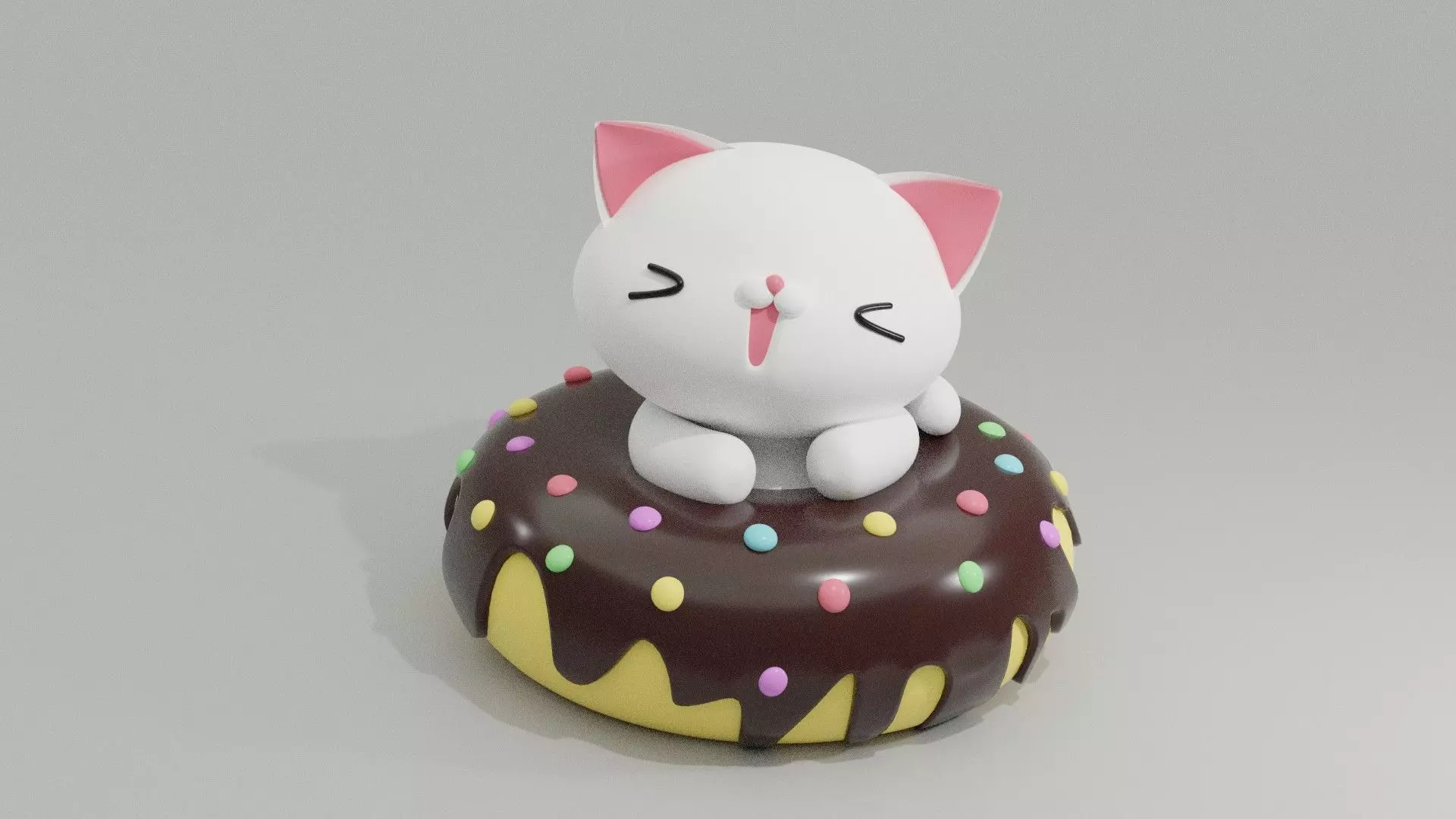 donut kitty 3D print model_0