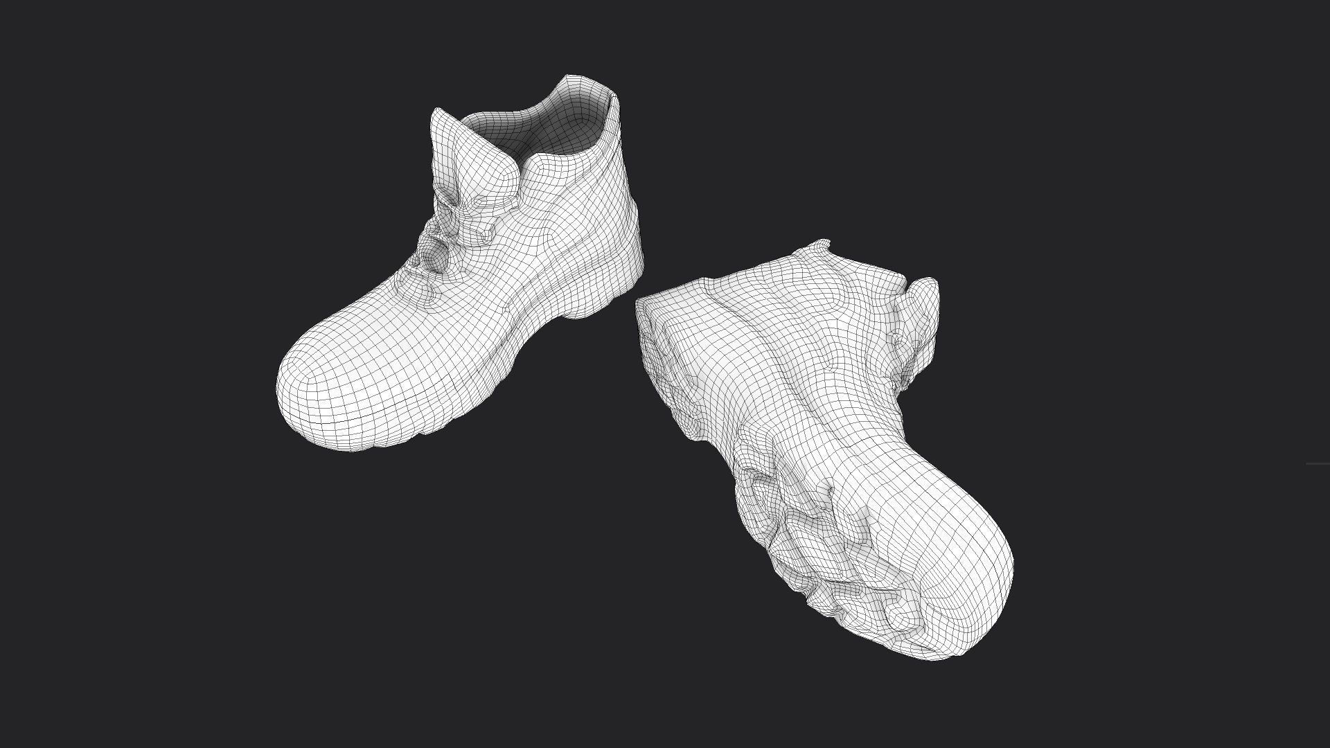 Pair of Boots Low-poly 3D model_6
