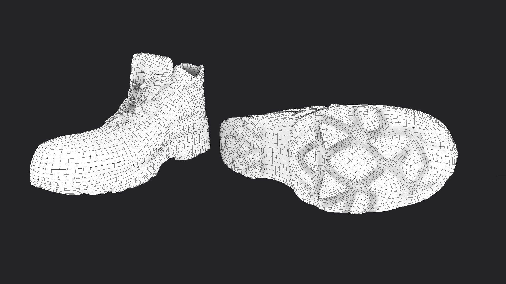 Pair of Boots Low-poly 3D model_5