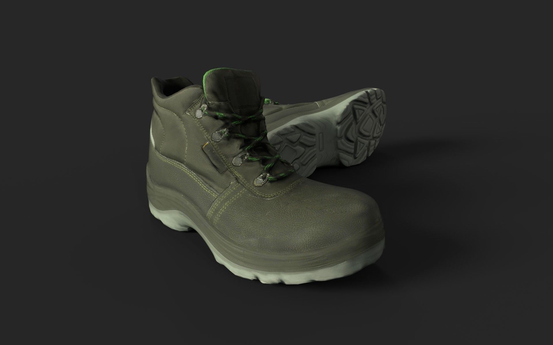 Pair of Boots Low-poly 3D model_4