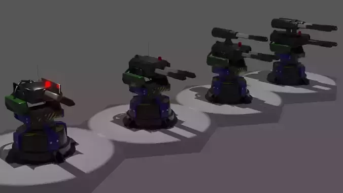 High Quality Detailed Battle Turret