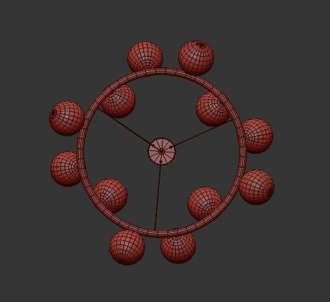 Berries Chandelier Amber D90 3D model_2