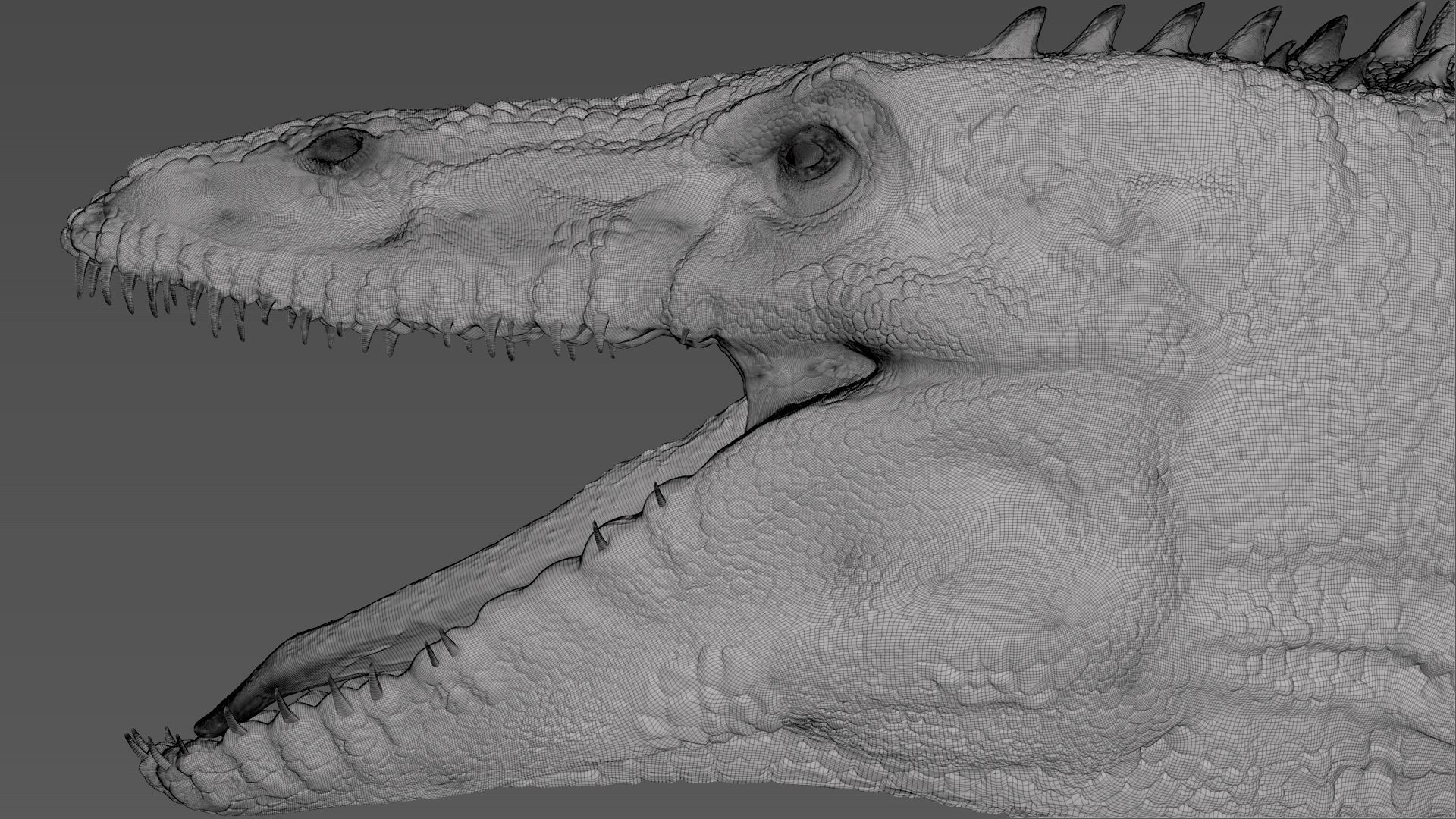 Dinosaur Mosasaurus Sculpt Project 3D model_15