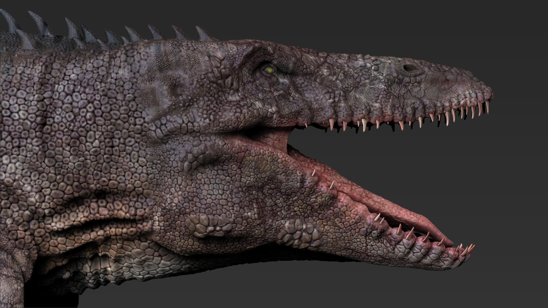 Dinosaur Mosasaurus Sculpt Project 3D model_2