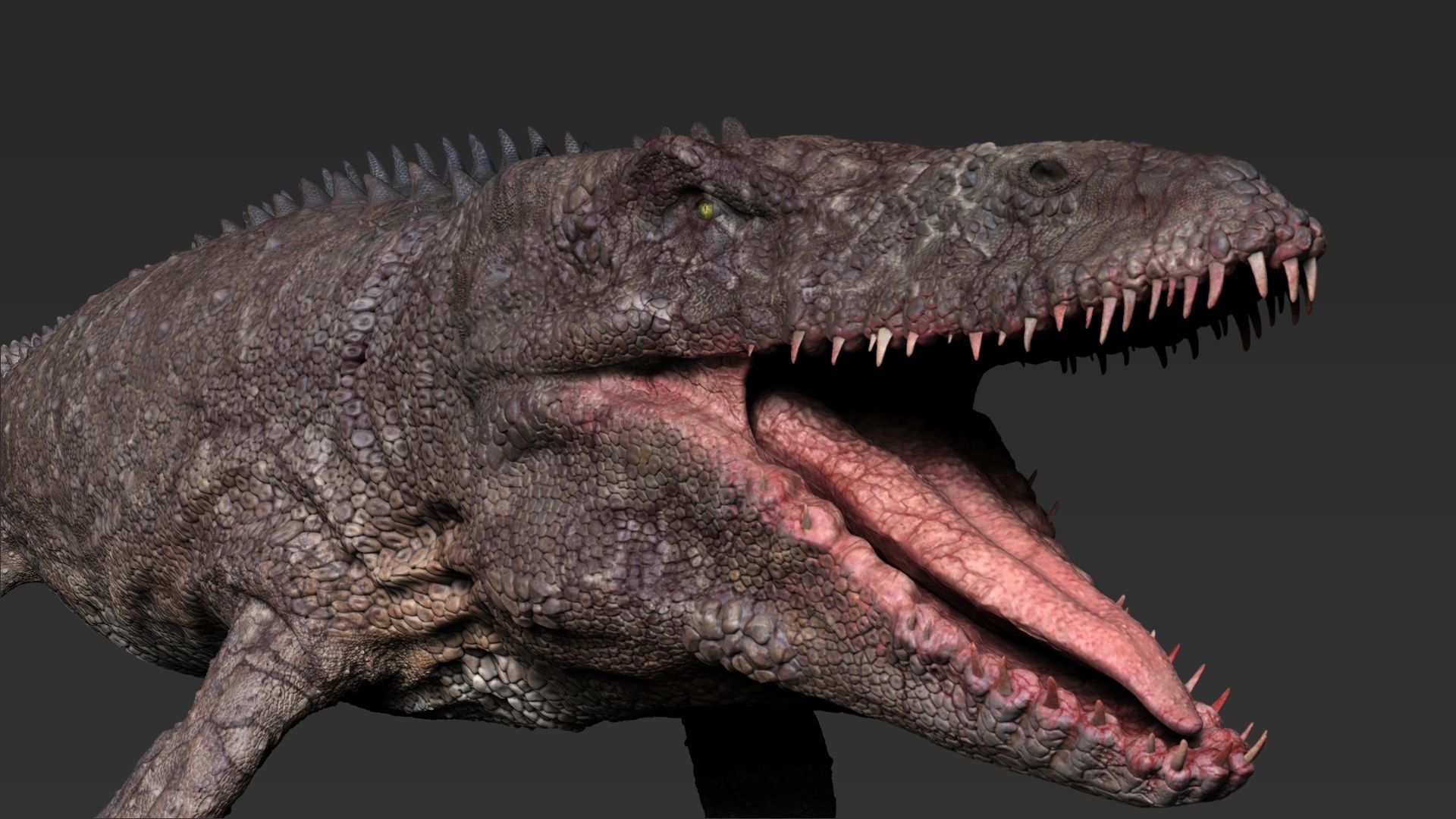 Dinosaur Mosasaurus Sculpt Project 3D model_3