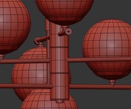 Spike Nine Balls Hanging Lamp 3D model_4