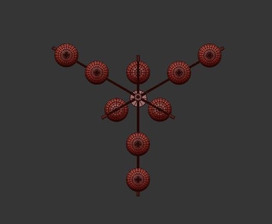 Spike Nine Balls Hanging Lamp 3D model_2