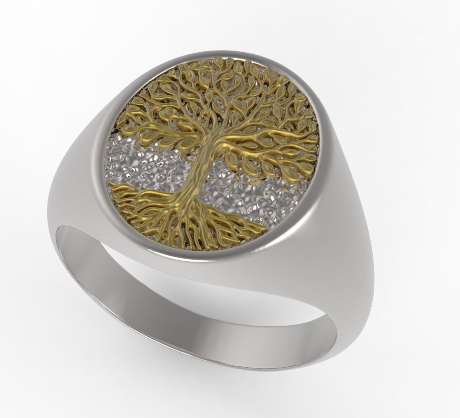 Tree of Life Ring 3D print model_1