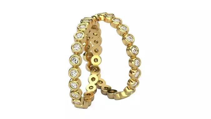 Bezel eternity ring 1-50 mm stones 9 sizes 3D print model