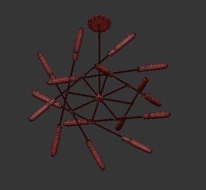 Pierce LED Pendant Oiled Bronze 3D model_2