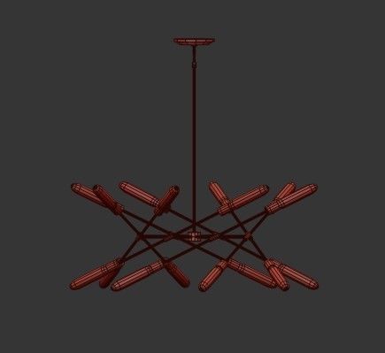 Pierce LED Pendant Oiled Bronze 3D model_1