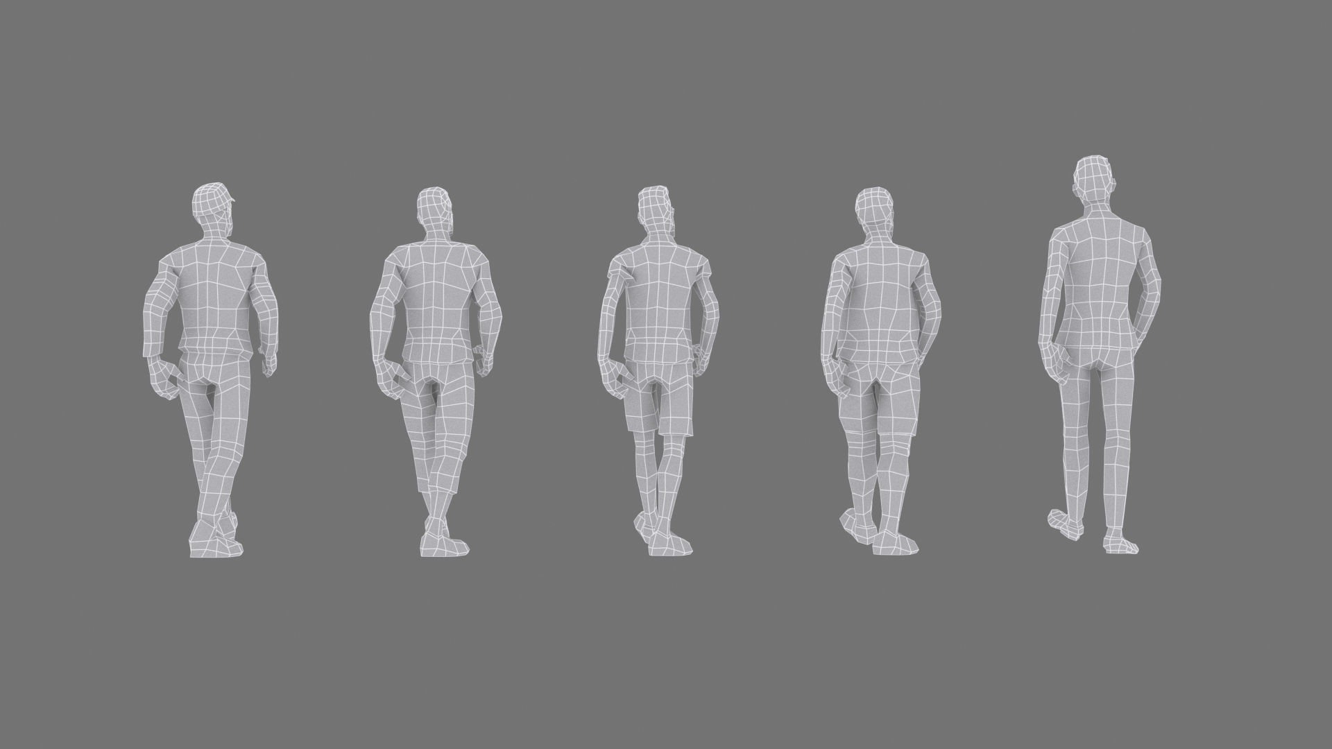 City People Mega-Pack Low-Poly Style Rigged Characters Low-poly 3D model_17