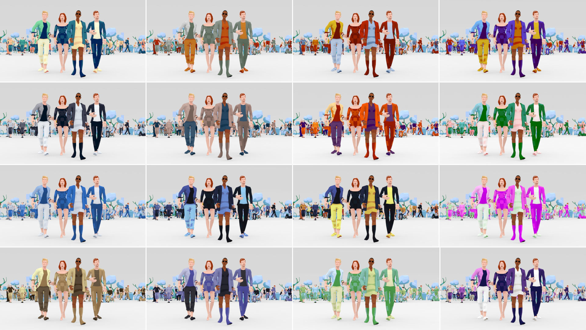 City People Mega-Pack Low-Poly Style Rigged Characters Low-poly 3D model_7