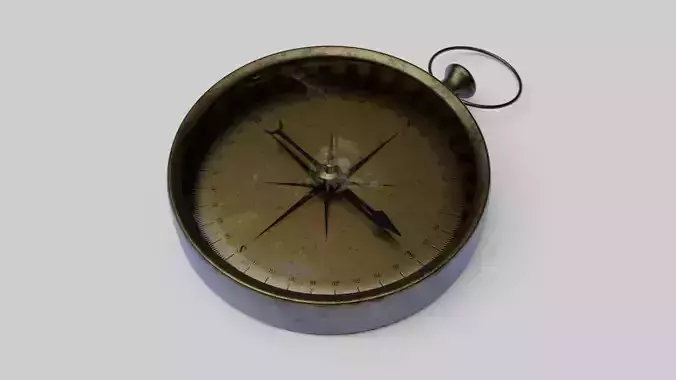 Old compass Low-poly 3D model